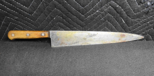 Vintage Very Large 17" American Carbon Steel Chef's Knife G268