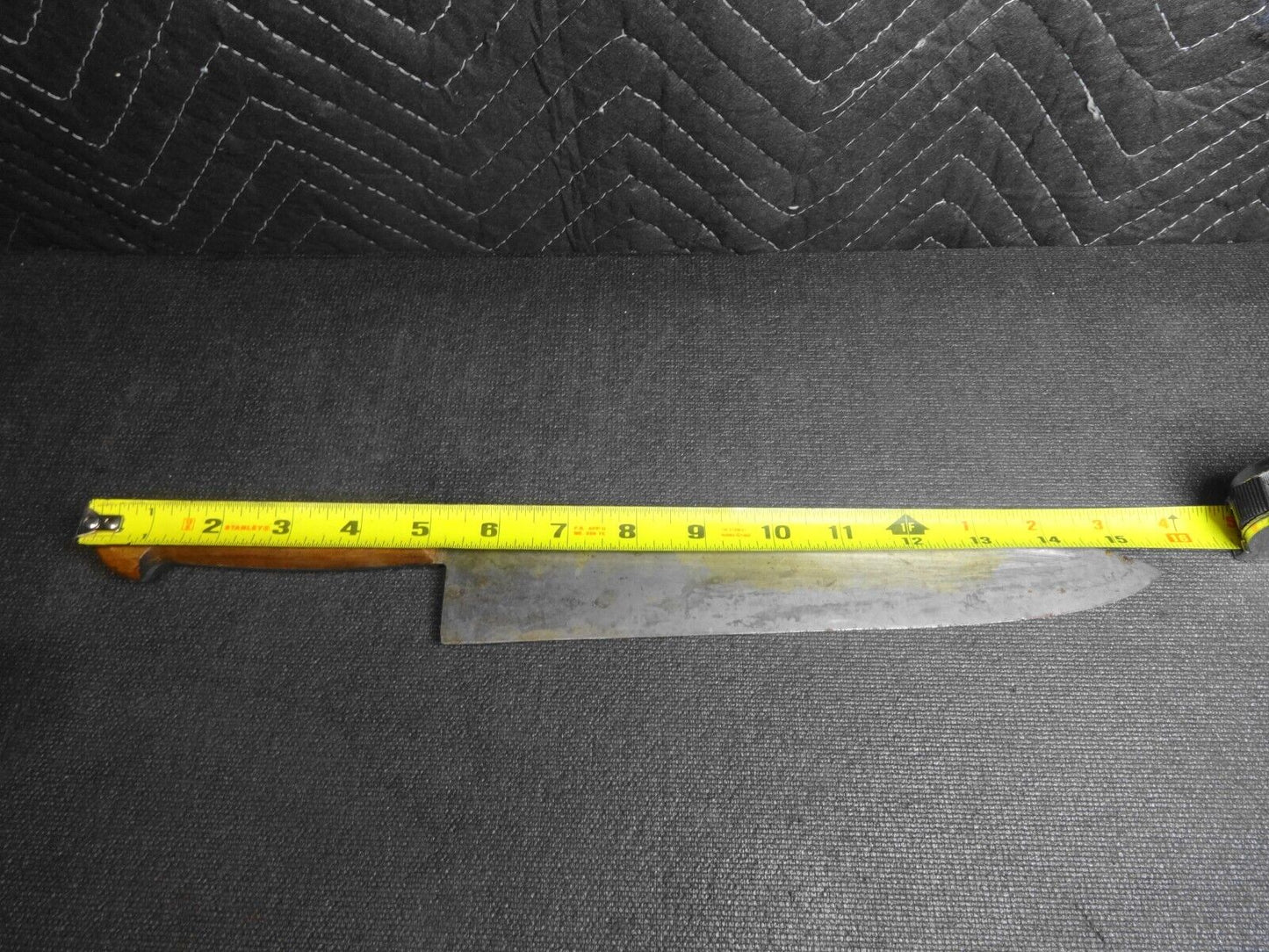 Vintage Carbon Steel 15.5" Chef Knife 10" Blade