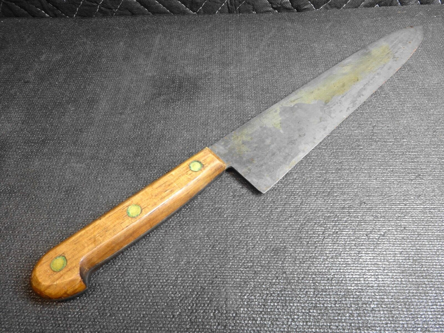 Vintage Carbon Steel 15.5" Chef Knife 10" Blade