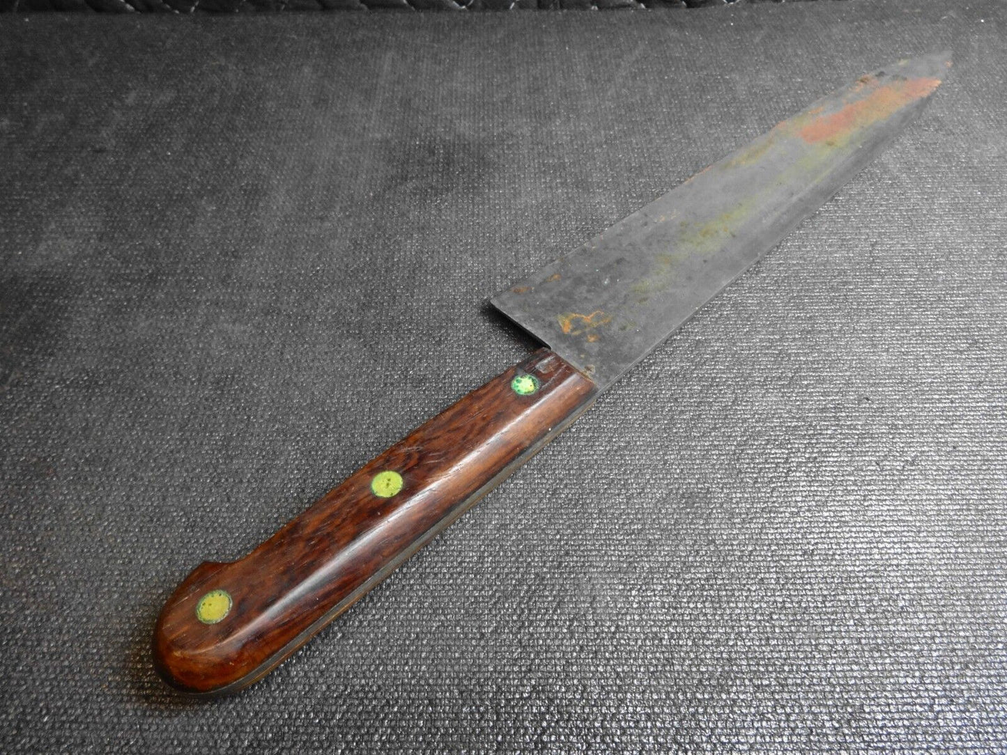 Vintage Carbon Steel 15.5" Chef Knife 10" Blade