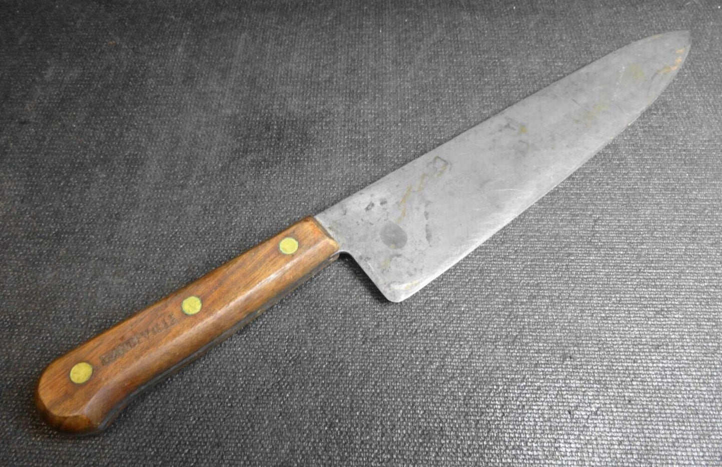 Vintage Mandeville Carbon Steel 15" Chef Knife 10" Blade