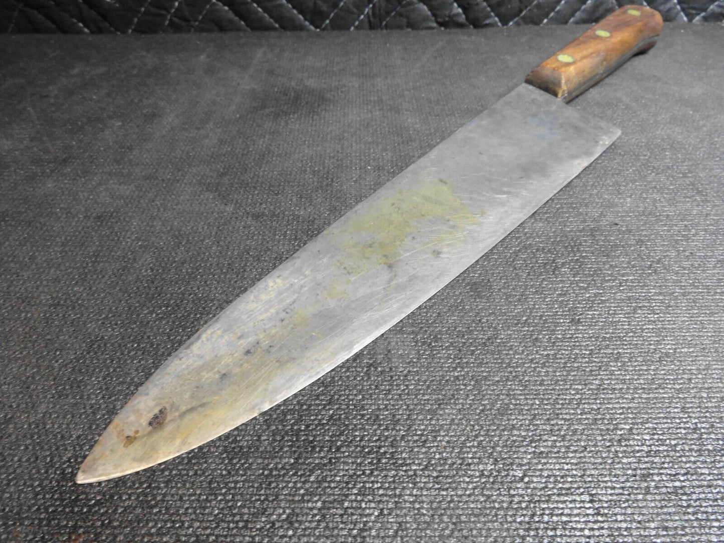 Vintage Mandeville Carbon Steel 15" Chef Knife 10" Blade