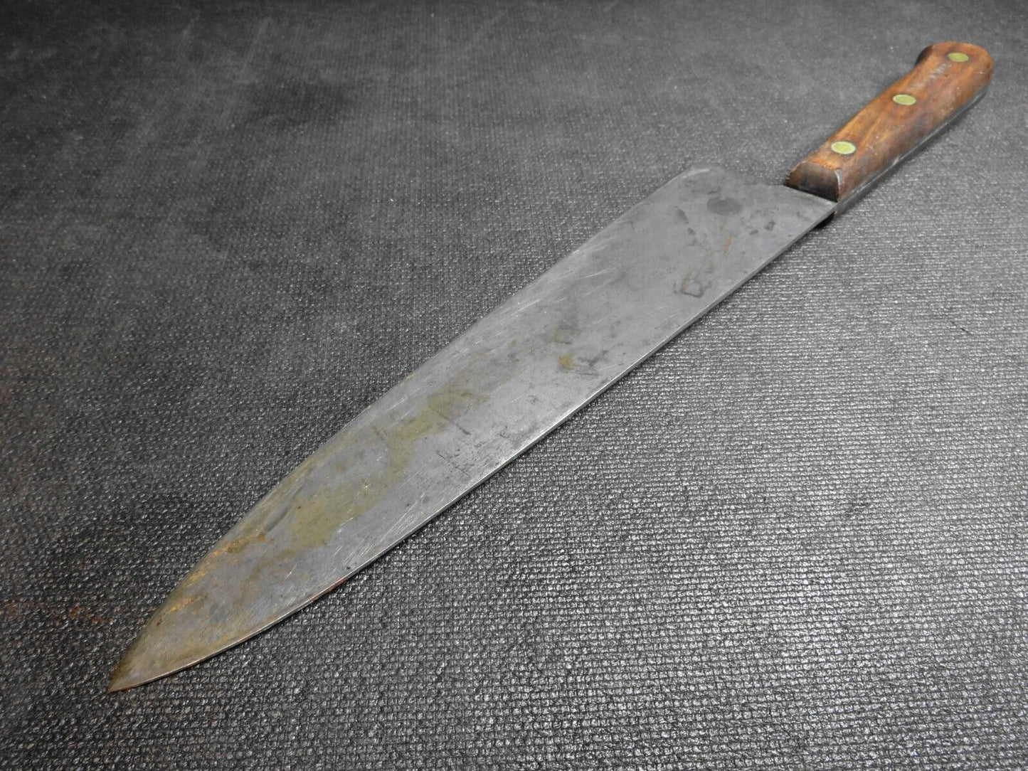 Vintage Mandeville Carbon Steel 15" Chef Knife 10" Blade