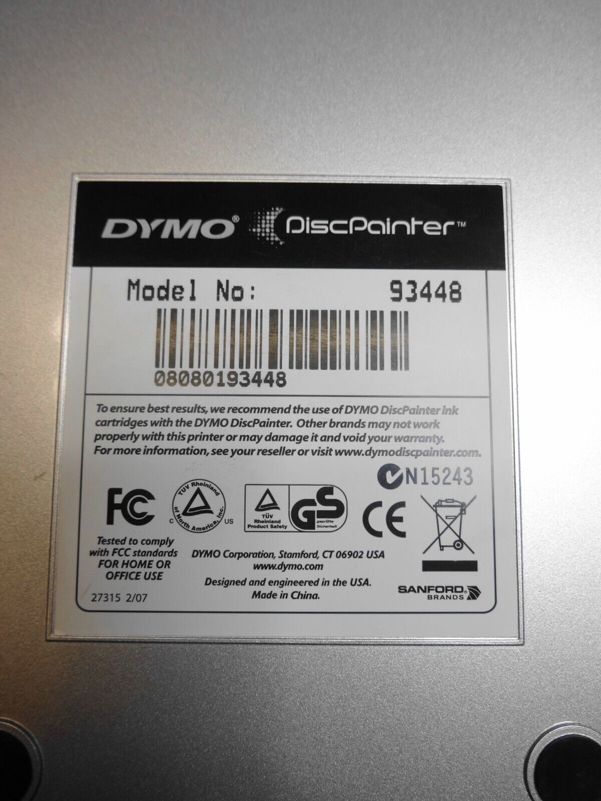 Dymo DiscPainter CD/DVD/Blu-Ray Disk Printer 93448