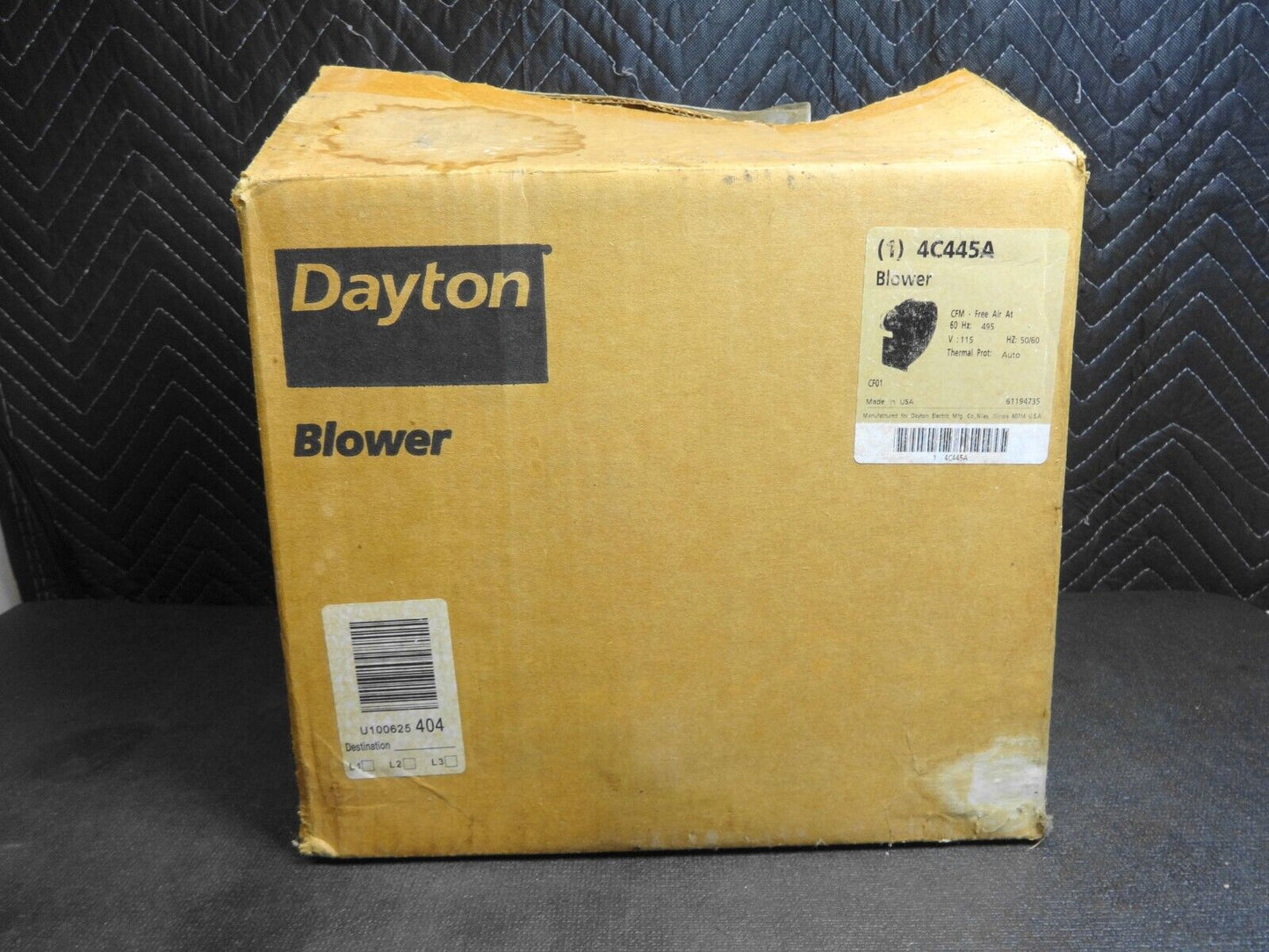 Dayton Model 4C445A - 1/10th HP Centrifugal Fan Blower - New Old Stock