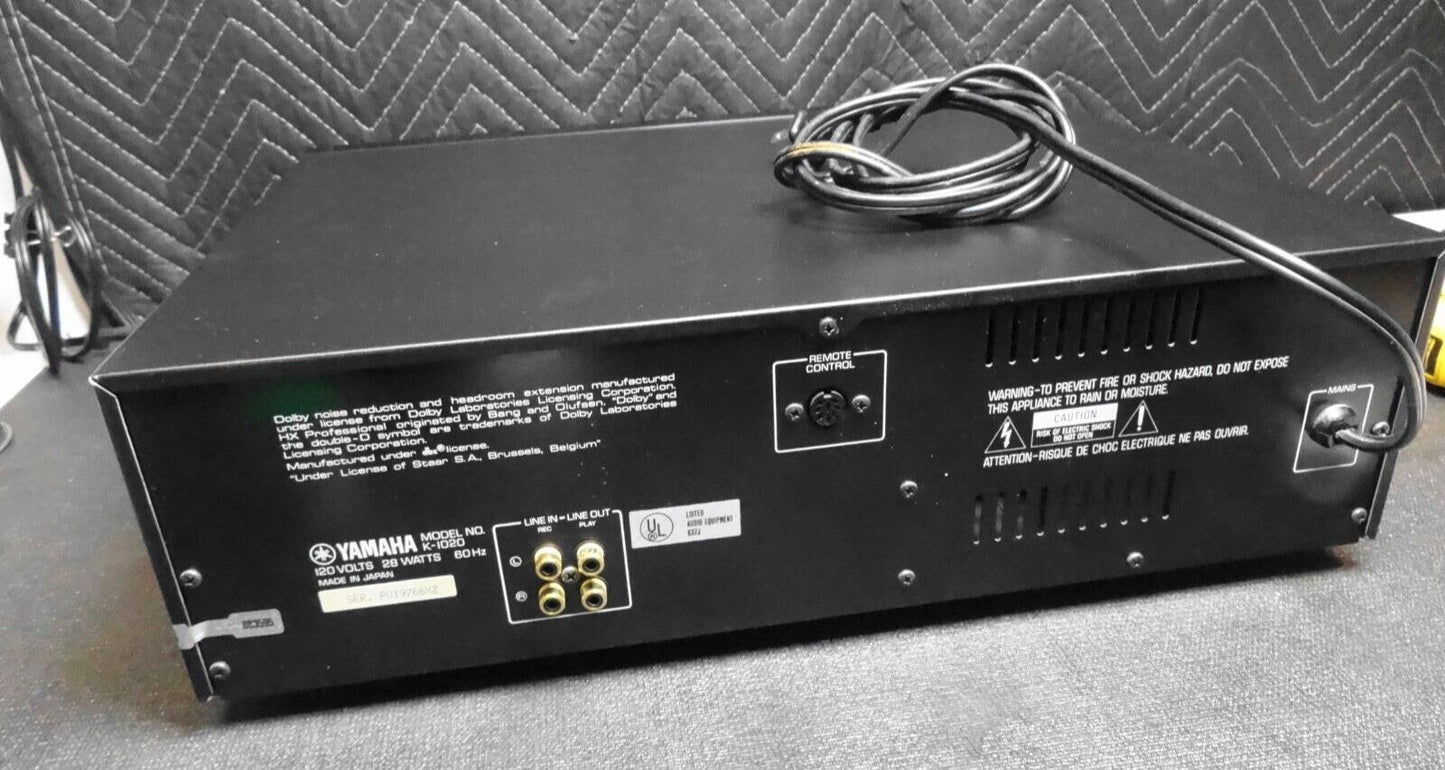 Yamaha K-1020 3-head cassette deck Dolby B/C and DBX - *SERVICED*