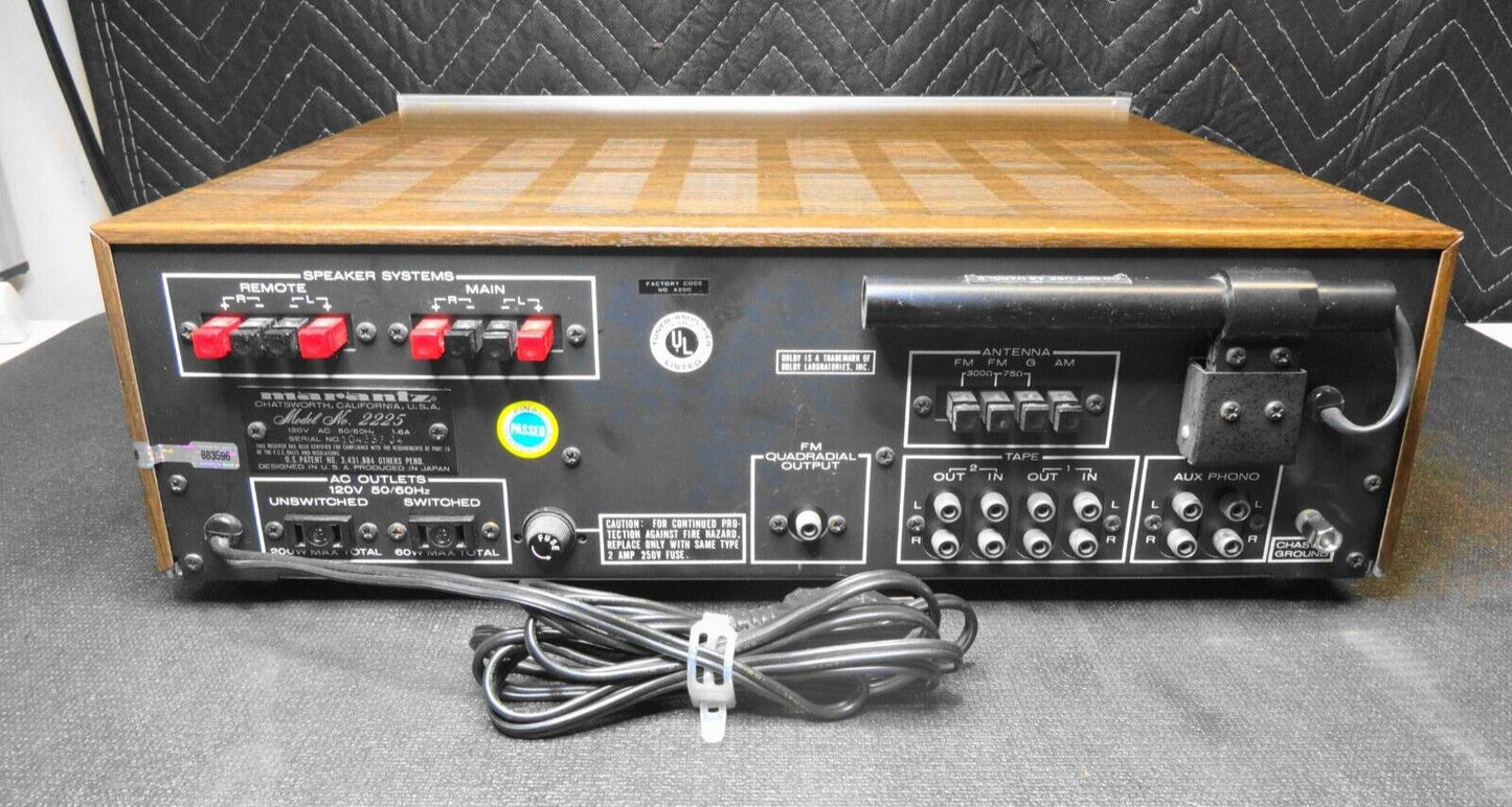 Marantz 2225 Stereo Receiver - Tested / Serviced, Working. New Bulbs