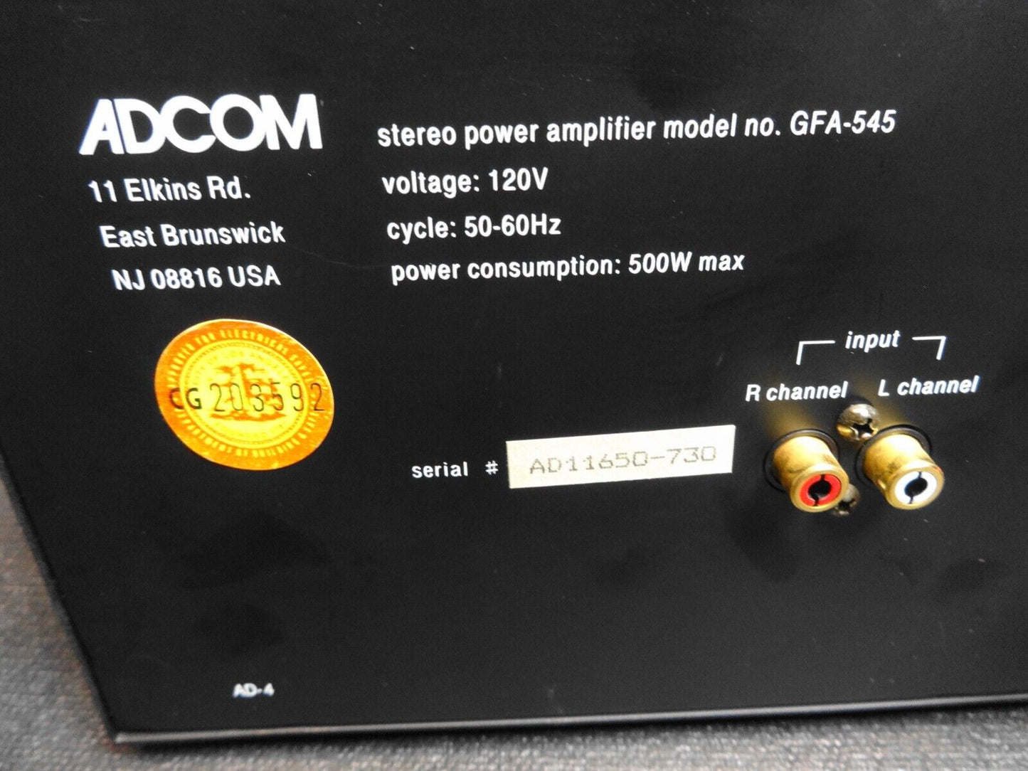 ADCOM GFA-545 Stereo Power Amplifier