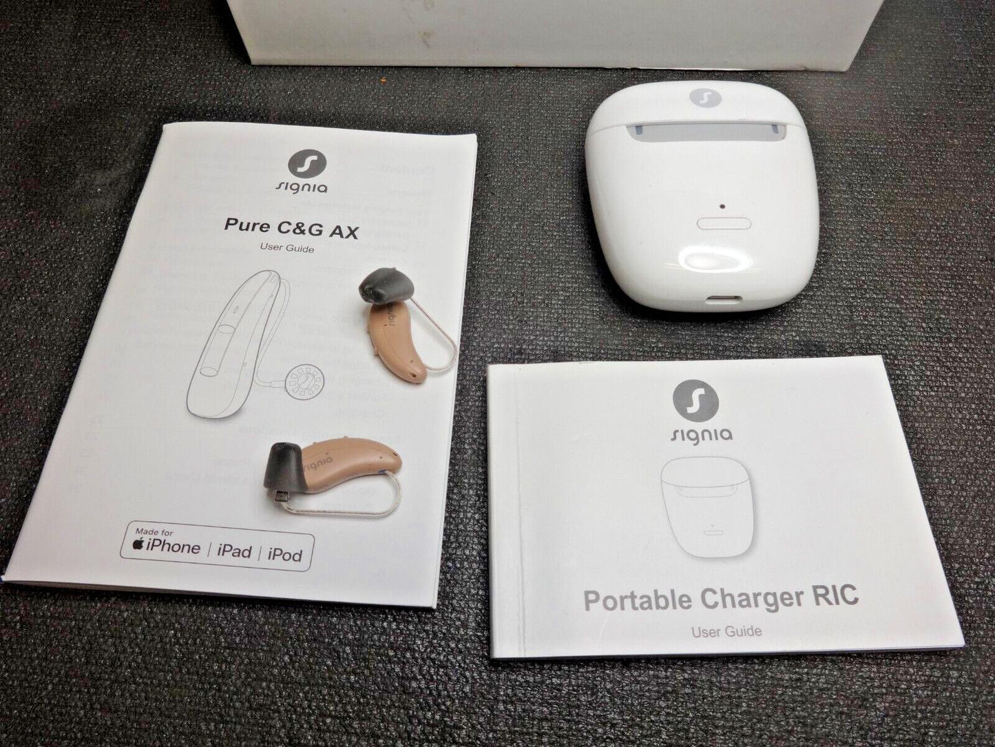 Signia Pure C&G 7AX BG Hearing Aid (pair), Includes Charging Case, Manual & Box