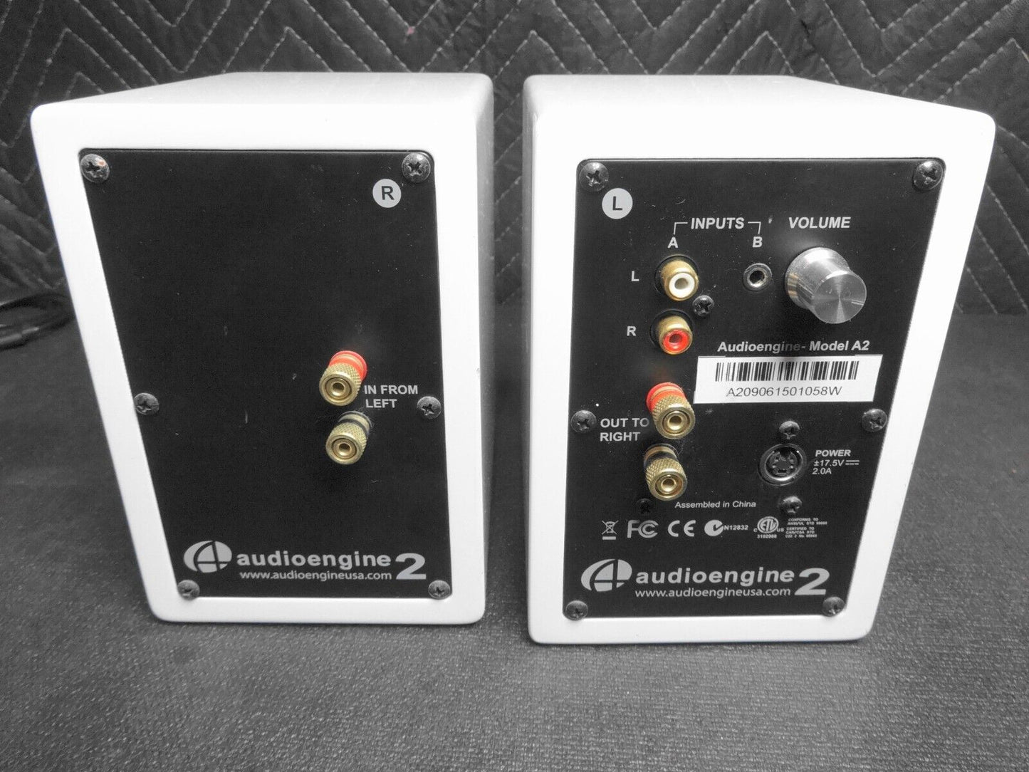 AudioEngine A2 White Desktop Monitor Speakers - Wired/Powered