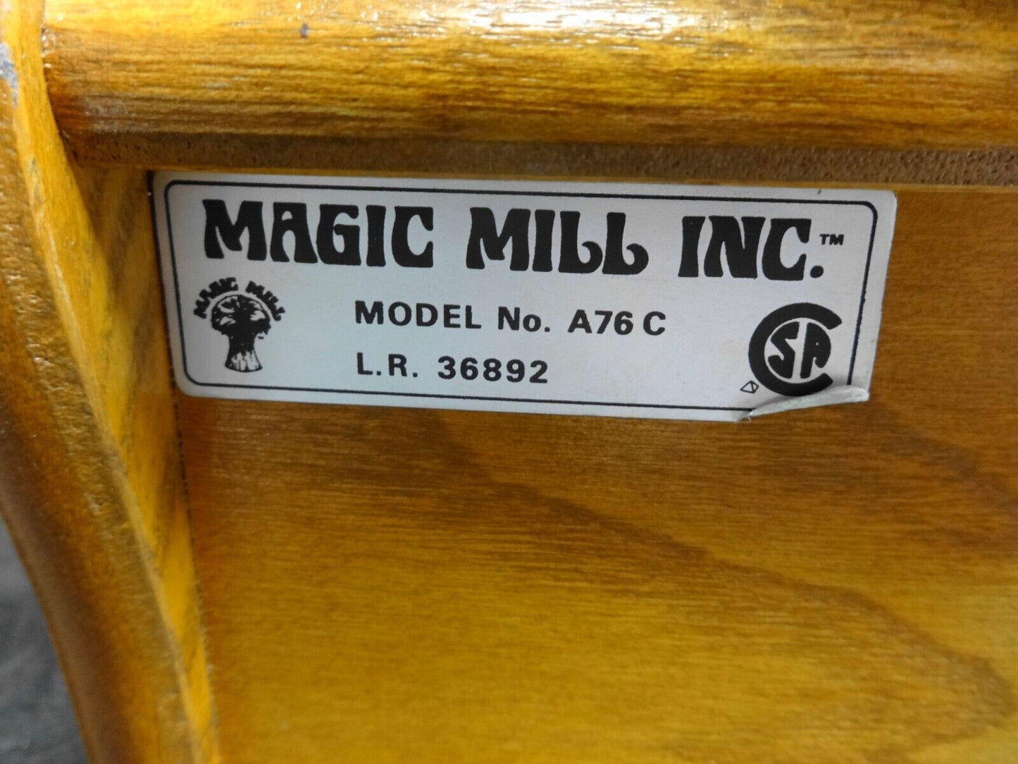 VINTAGE MAGIC MILL GRINDING GRAIN MILL - 3/4 HP - Model A76C