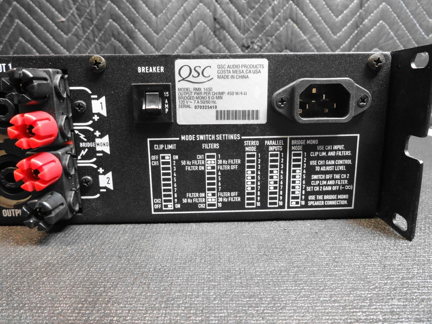 QSC RMX 1450 1400W 2-Channel Stereo Power Rack-Mount Amplifier