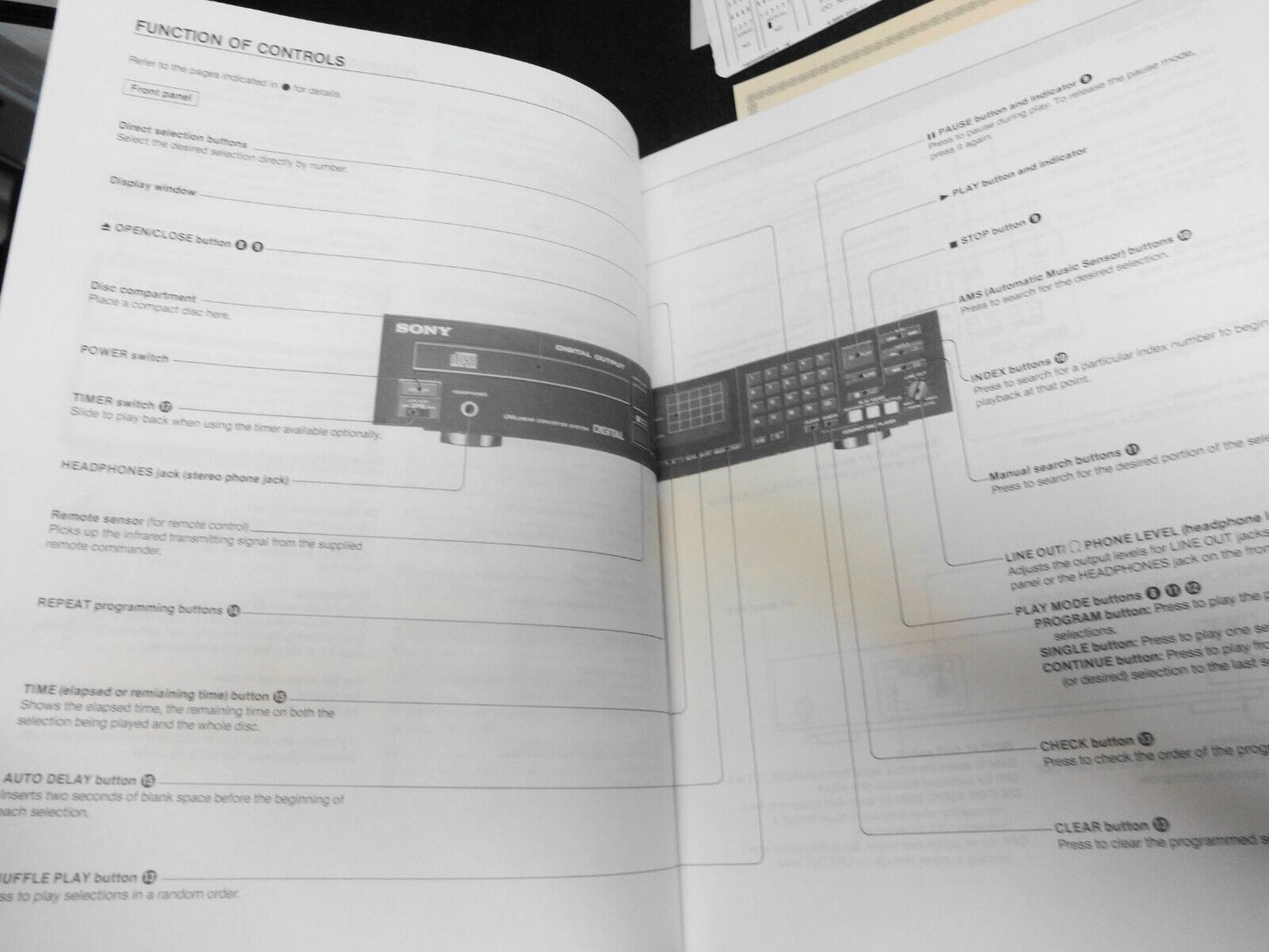 Sony CDP-650ESDII Operating Instructions - Manual & Warranty Card