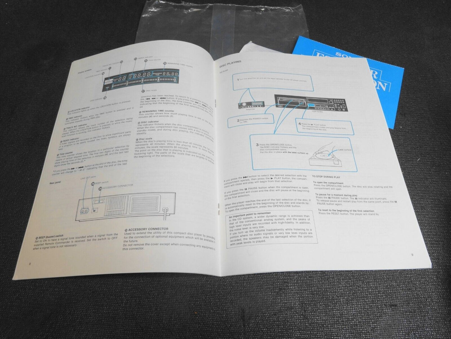 Sony CDP-701ES Operating Instructions - Manual & Warranty Card