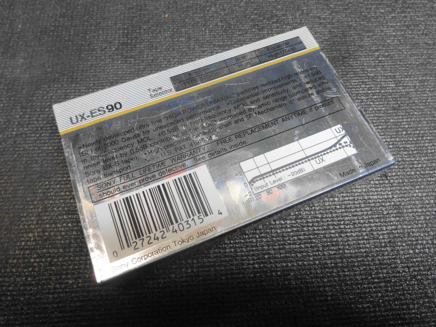 SONY UX-ES 90 audio cassette blank tape sealed Made in Japan Type II