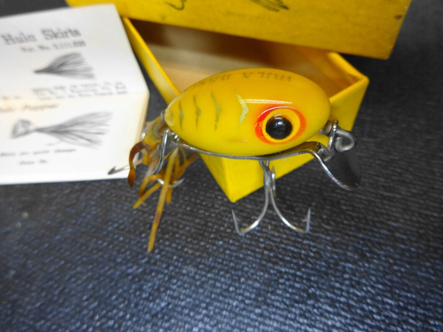 Vintage 1947 Arbogast Hula Dancer Lure With Box & Paperwork in Yellow