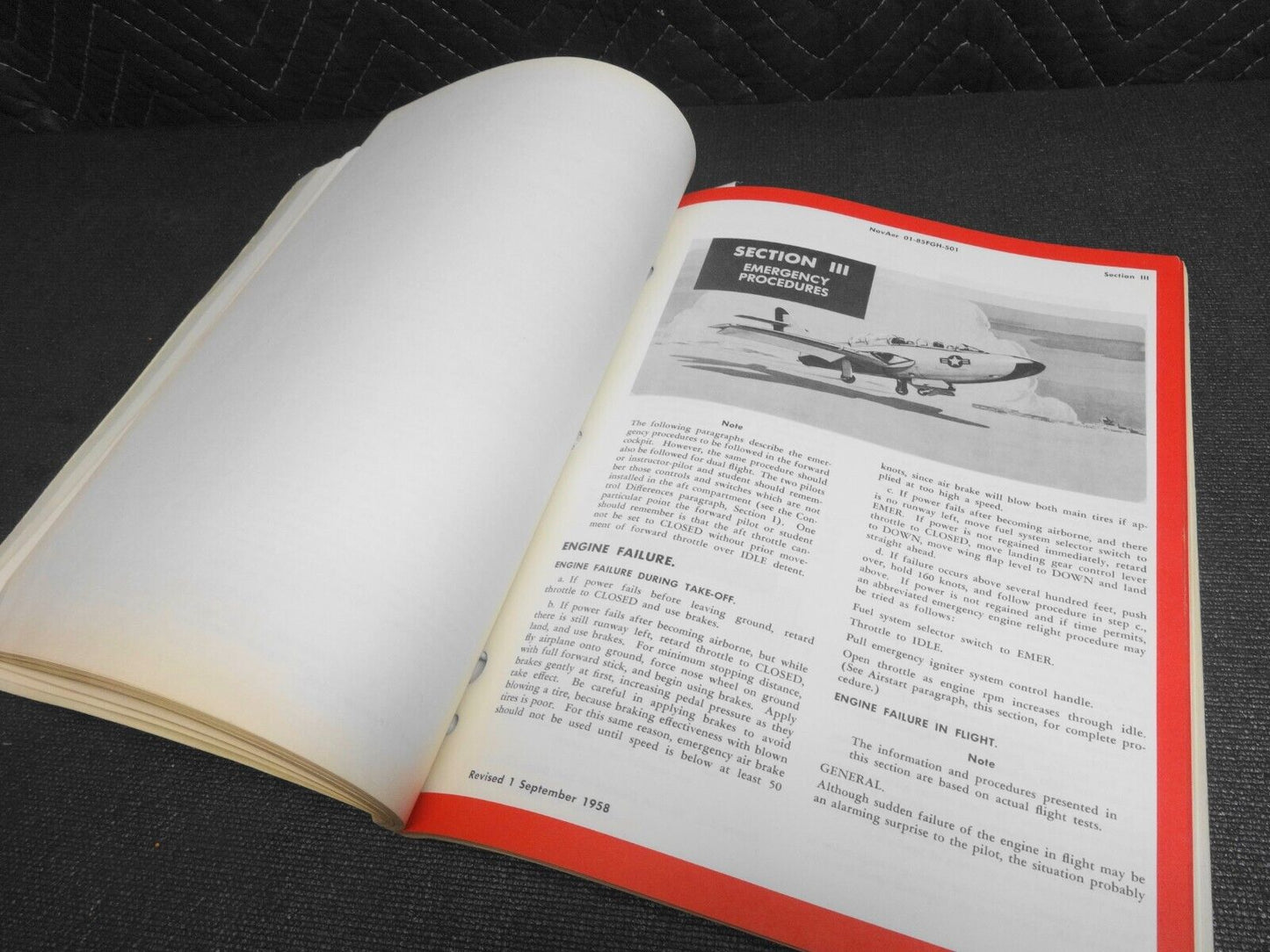 1959 Navy Model F9F-8T,-8 Cougar Pilot's Flight Handbook Manual - Original