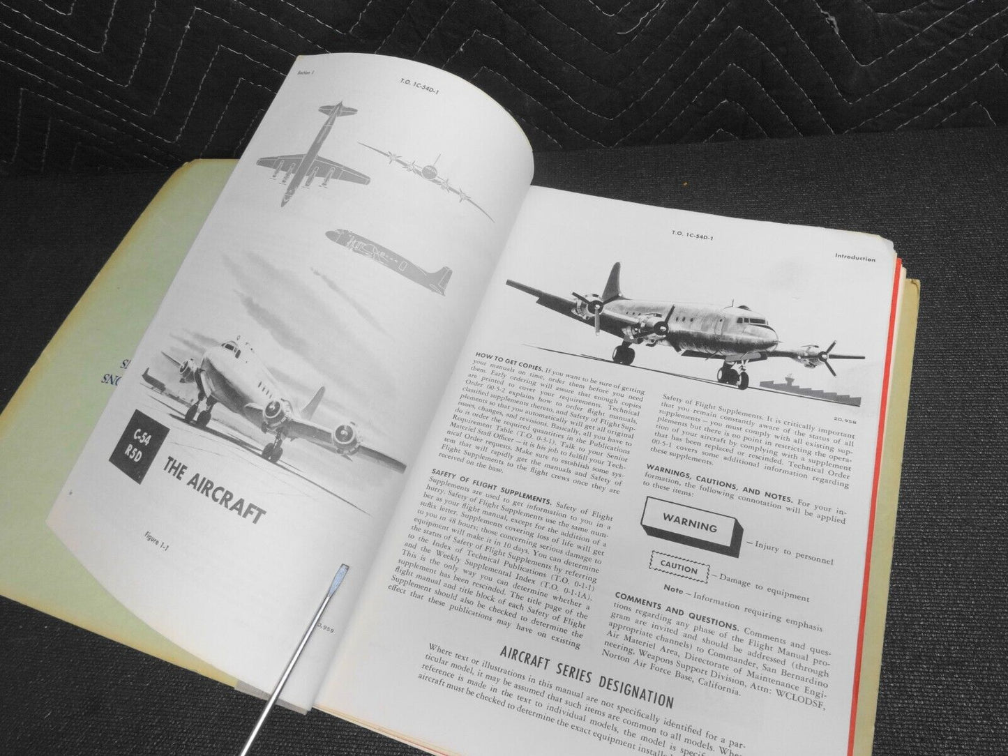 Douglas C-54 R5D Navy Model DC-4 Original 1959 Complete Aircraft Flight Manual