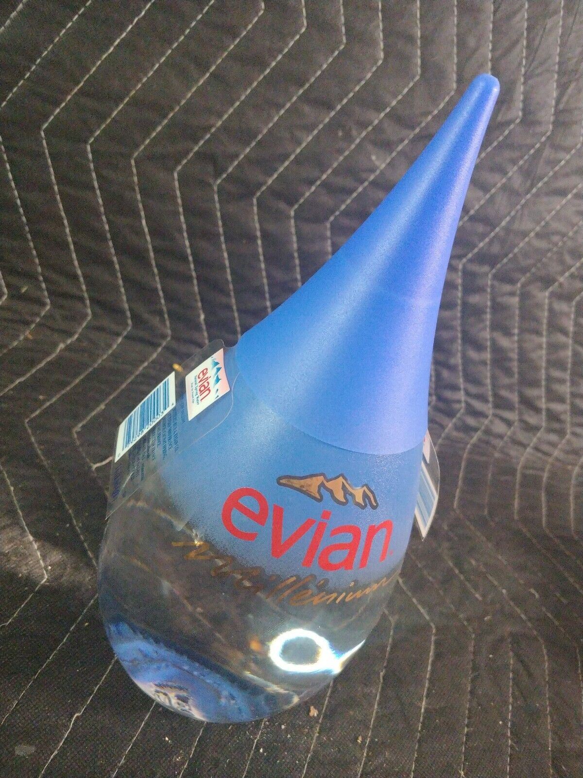 Evian Water Y2K 1999 Millennium Full Teardrop Glass Bottle w/ Tags - Star Trek