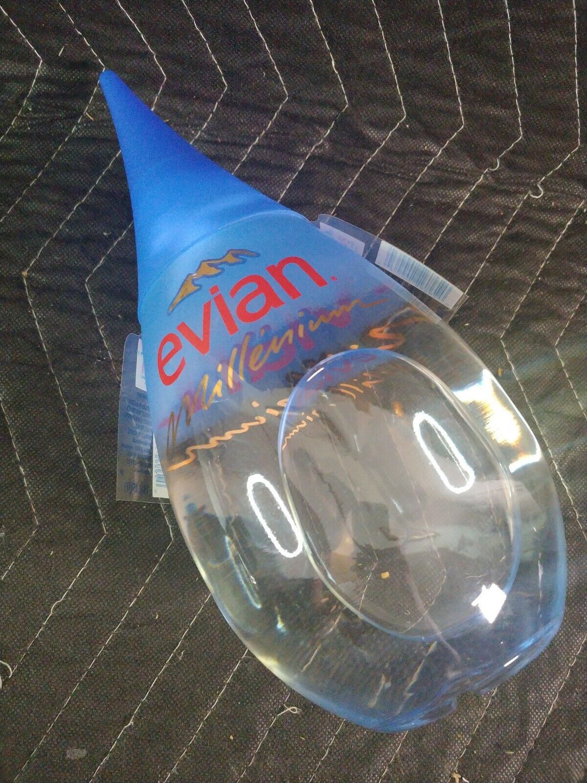 Evian Water Y2K 1999 Millennium Full Teardrop Glass Bottle w/ Tags - Star Trek