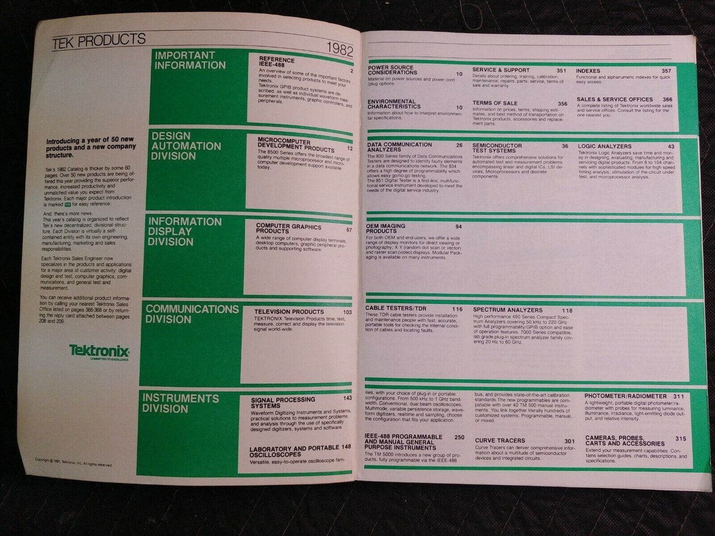 Tektronix Tek Products Catalog 1982 Oscilloscopes Modules Probes