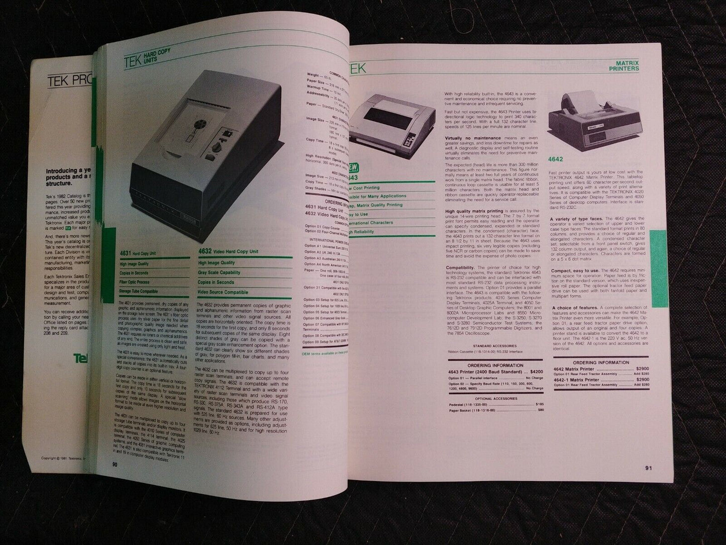 Tektronix Tek Products Catalog 1982 Oscilloscopes Modules Probes