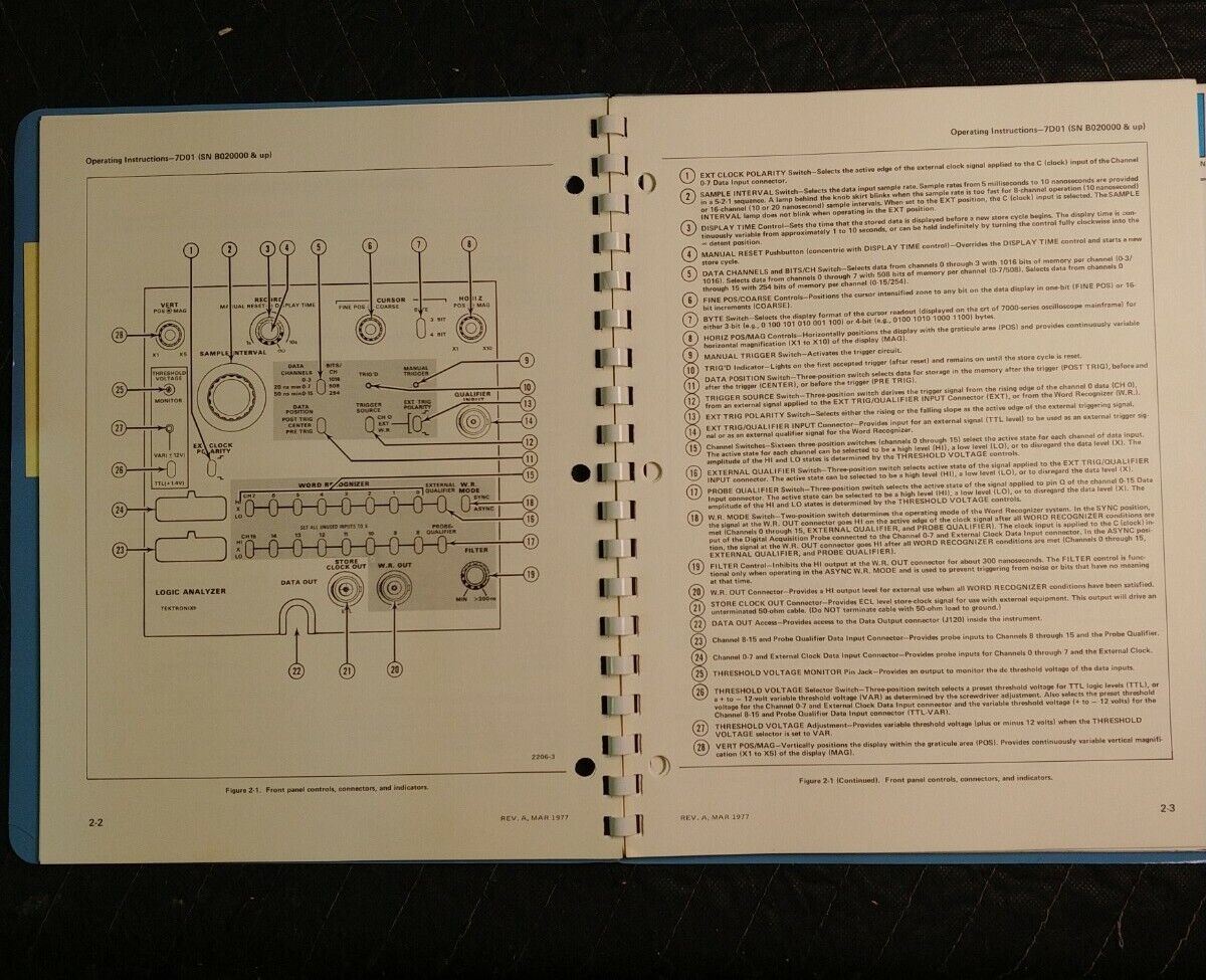 Tektronix 7D01 Logic Analyzer w/Opt Manual