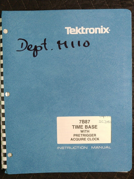 Tektronix 7B87 Time Base Acquire Clock Instruction Manual P/N 070-2788-00