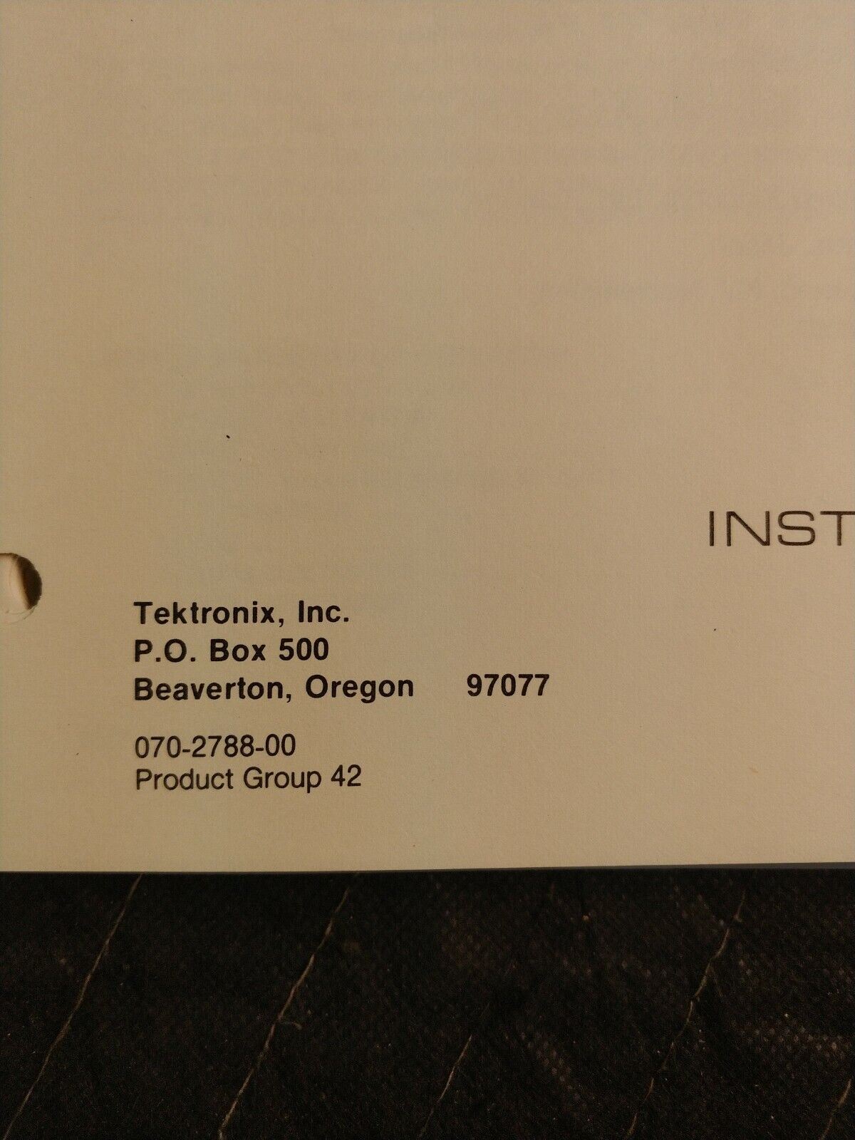 Tektronix 7B87 Time Base Acquire Clock Instruction Manual P/N 070-2788-00