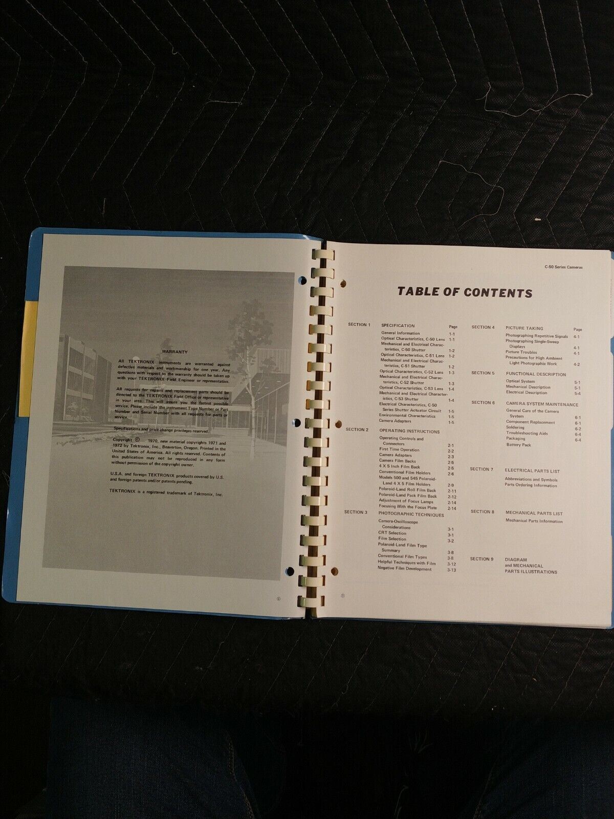 TEKTRONIX CAMERA SYSTEM C-50 C-51 C-52 C-53 INSTRUCTION MANUAL 070-1011-03