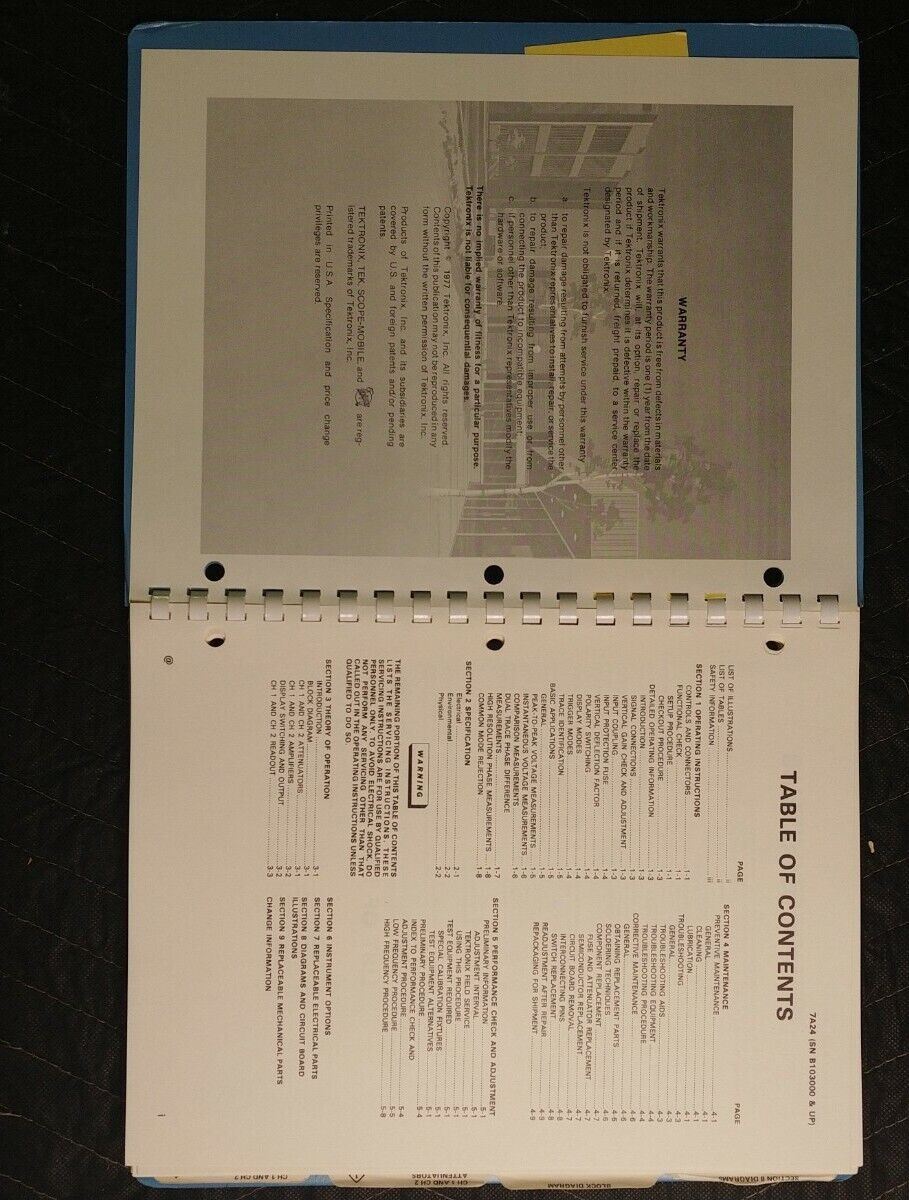 Used Tektronix 7A24 Dual Trace Amplifier Manual