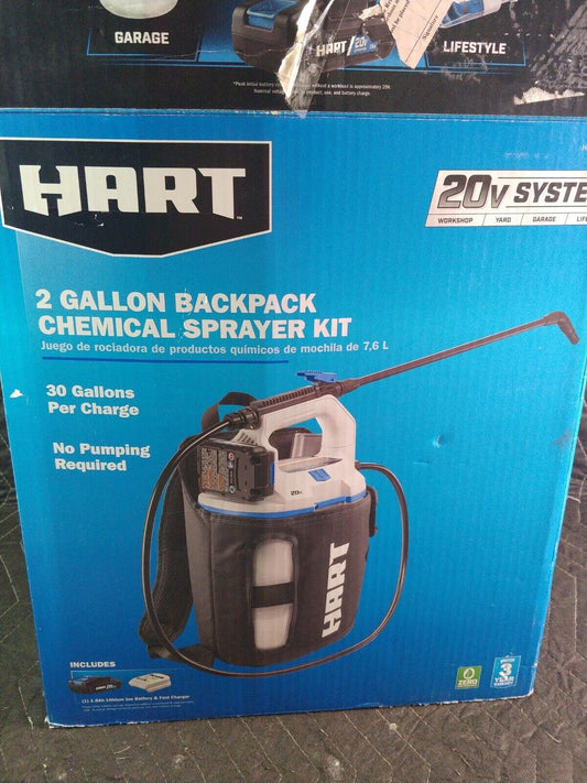 Hart 2 Gallon 20v Backpack Chemical Sprayer NEW Open box