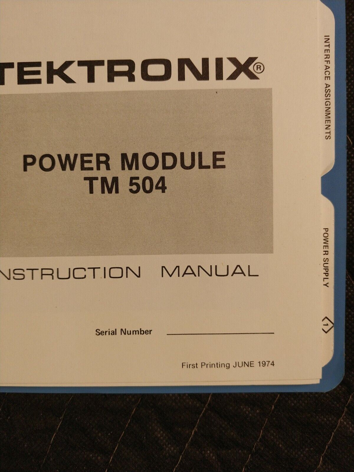 Tektronix TM 504 Power Module Instruction Manual FIRST PRINTING JUN 1974