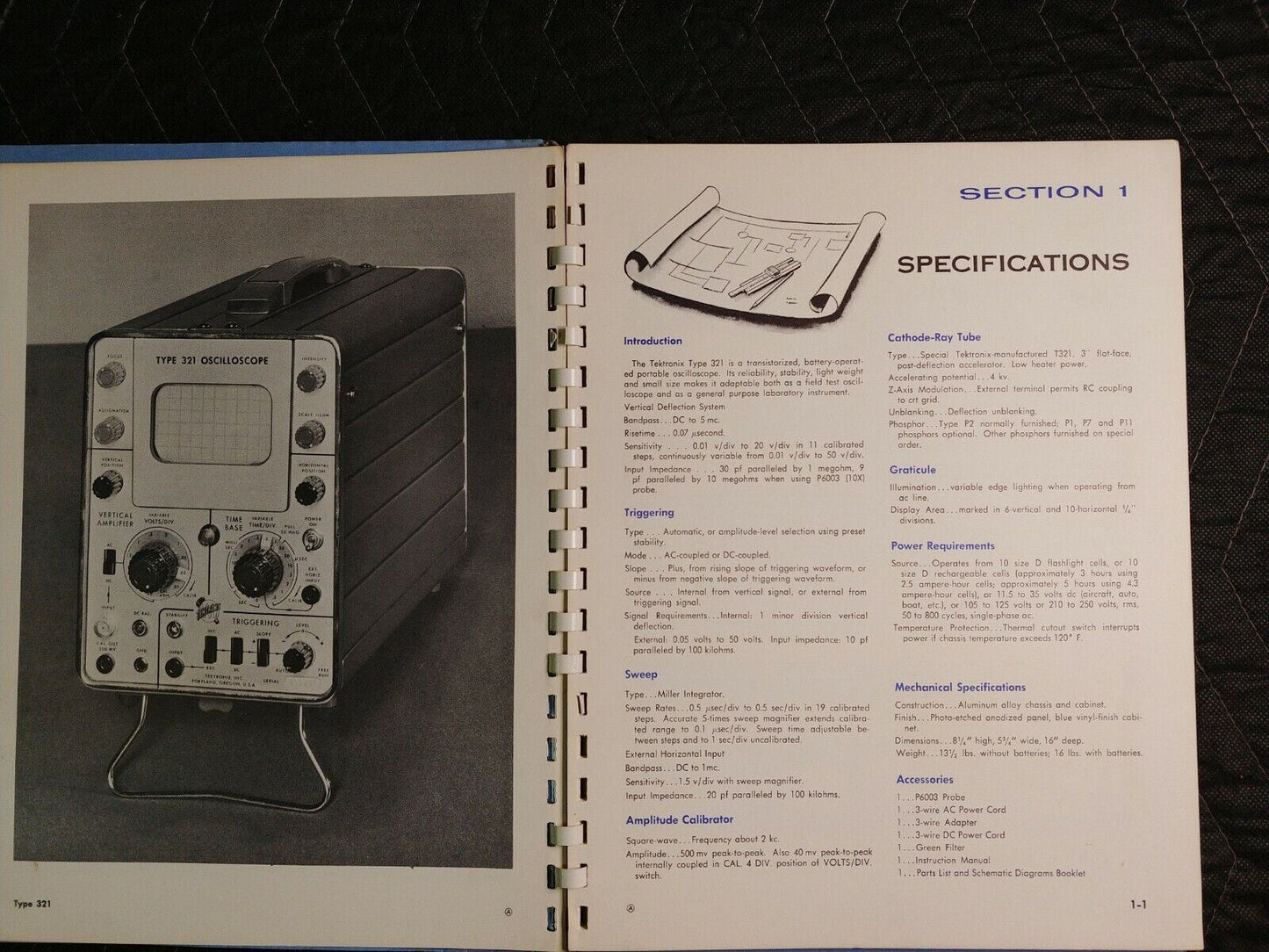 Tektronix 070-196 Type 321 Oscilloscope Instruction Manual