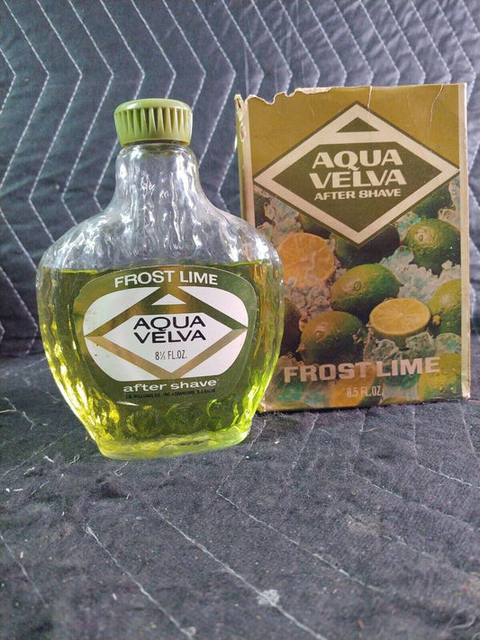 Aqua Velva After Shave Splash 8 1/2 fl oz NOS 1970s New Frost Lime Vintage 80%