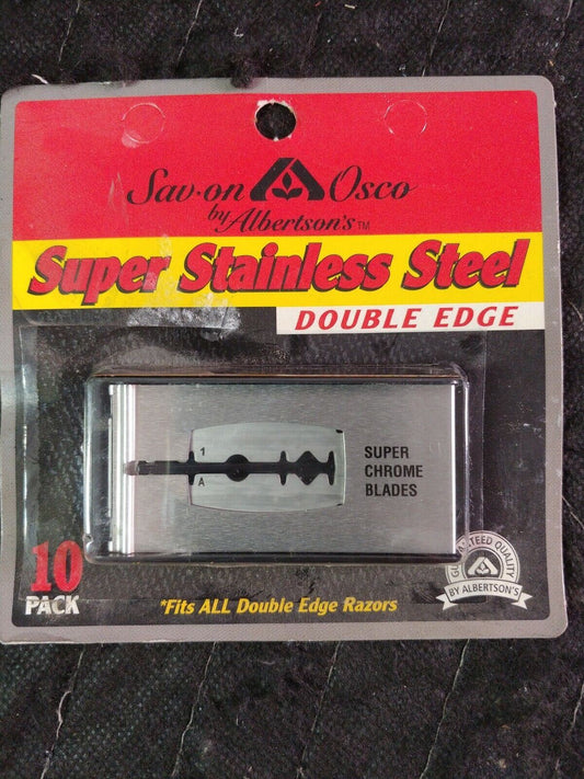 NOS Sav-on Osco by Albertson's Super Stainless Steel DOUBLE EDGE 10 PACK