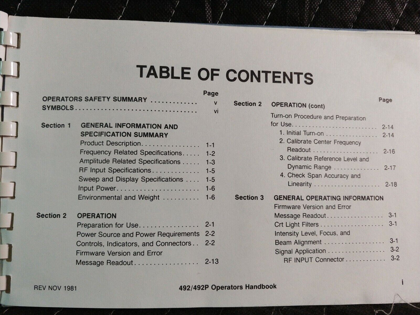 Original Tektronix 492 / 492P Operators Handbook 070-2729-01