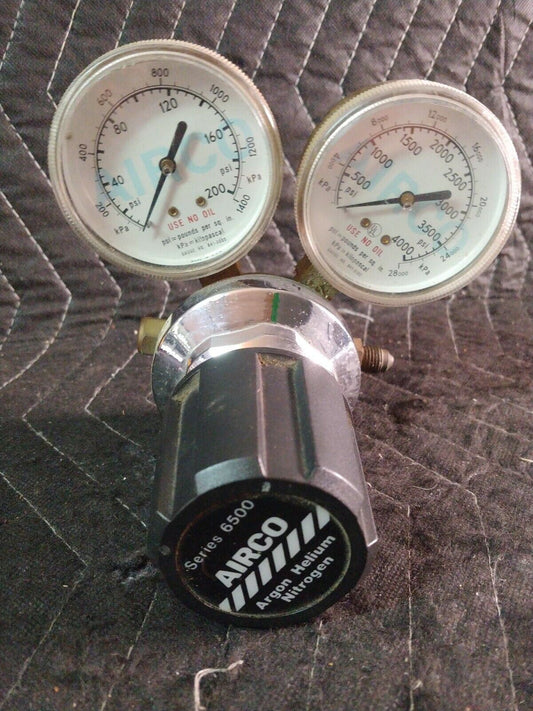 USED AIRCO DUAL RANGE FLOWMETER ARGON 6500 HELIUM NITROGEN 806 6505  580