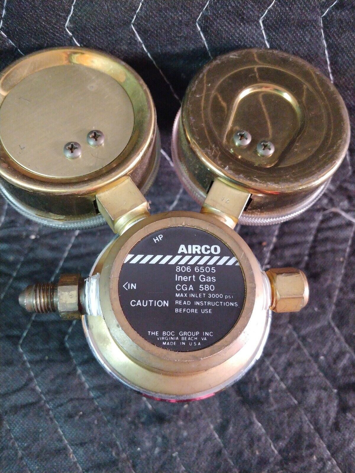 USED AIRCO DUAL RANGE FLOWMETER ARGON 6500 HELIUM NITROGEN 806 6505  580