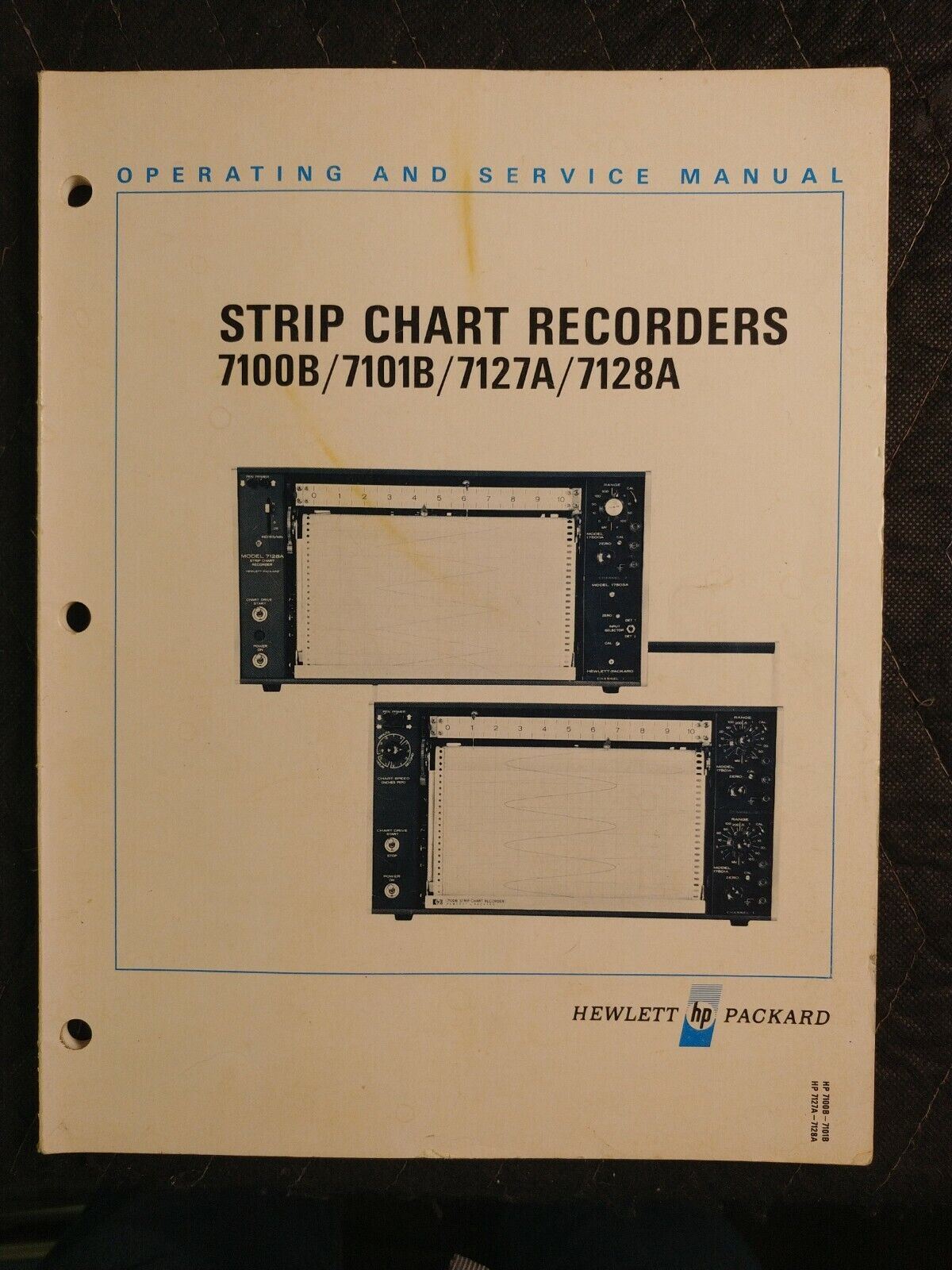 HP / Agilent 07100-90004 Strip Chart Recorders 7100B, 7101B, 7127A, 7128A