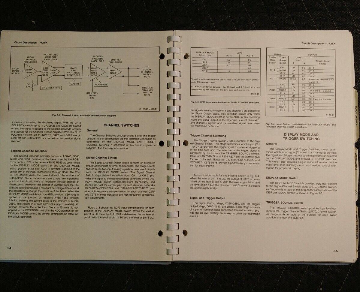 vintage TEKTRONIX instruction manual 7A18A DUAL TRACE AMPLIFIER