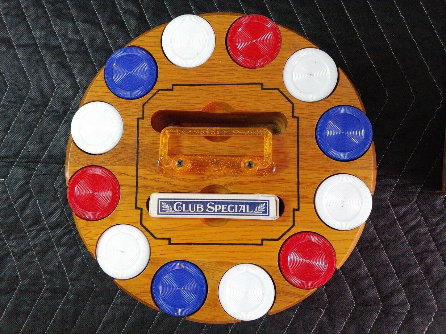 Vintage Drueke poker chip set with vintage card box - Grand Rapids Michigan