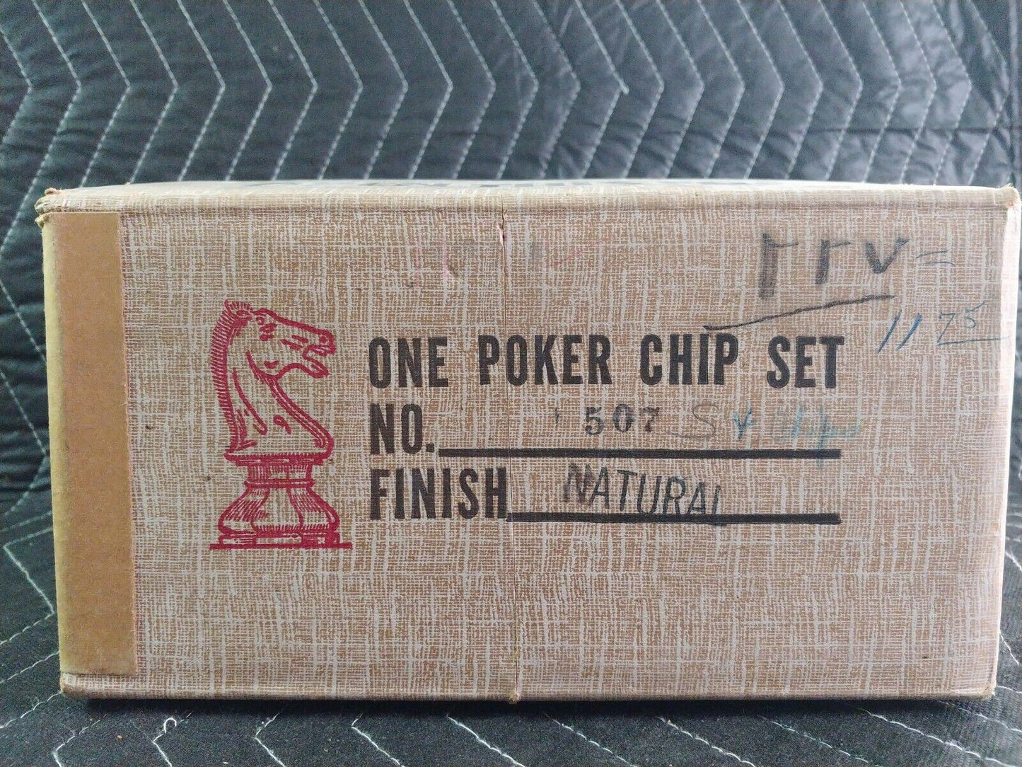 Vintage Drueke poker chip set with vintage card box - Grand Rapids Michigan