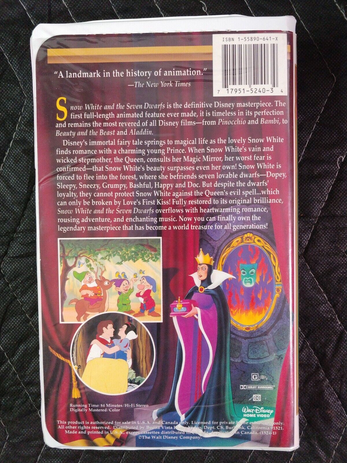 ~Walt Disney's 'Snow White and the Seven Dwarfs' Masterpiece VHS 1524~