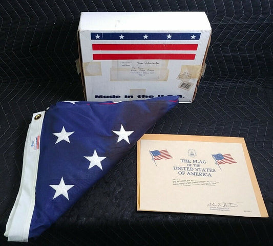 U.S. FLAG  5' x 6'  FLOWN OVER THE U.S. CAPITOL -CERTIFIED w/ COA