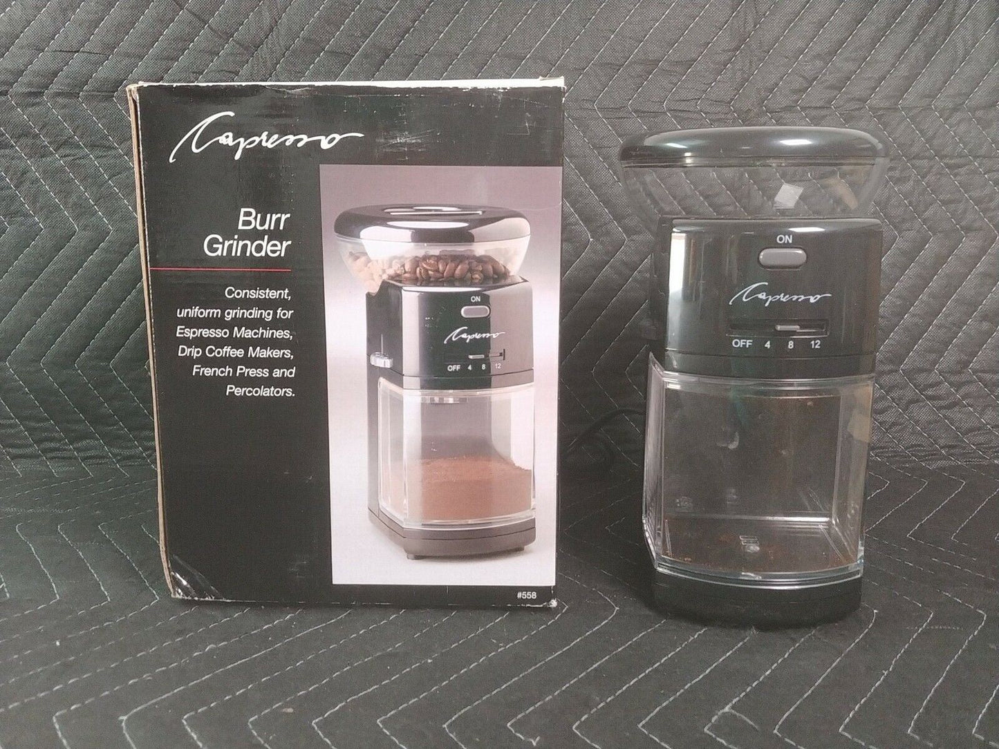 Capresso 558 Burr Coffee Grinder Black Multi Position Espresso Dril French Press