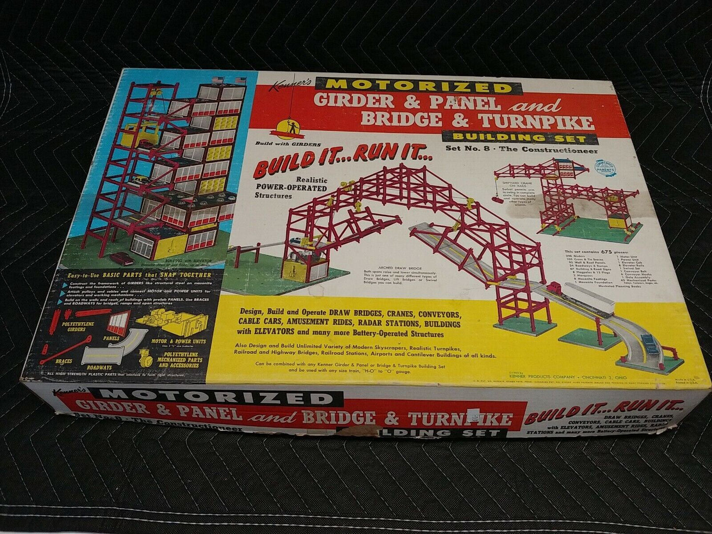 1960’s Kenner Motorized Girder & Panel And Bridge & Turnpike Building Set No. 8