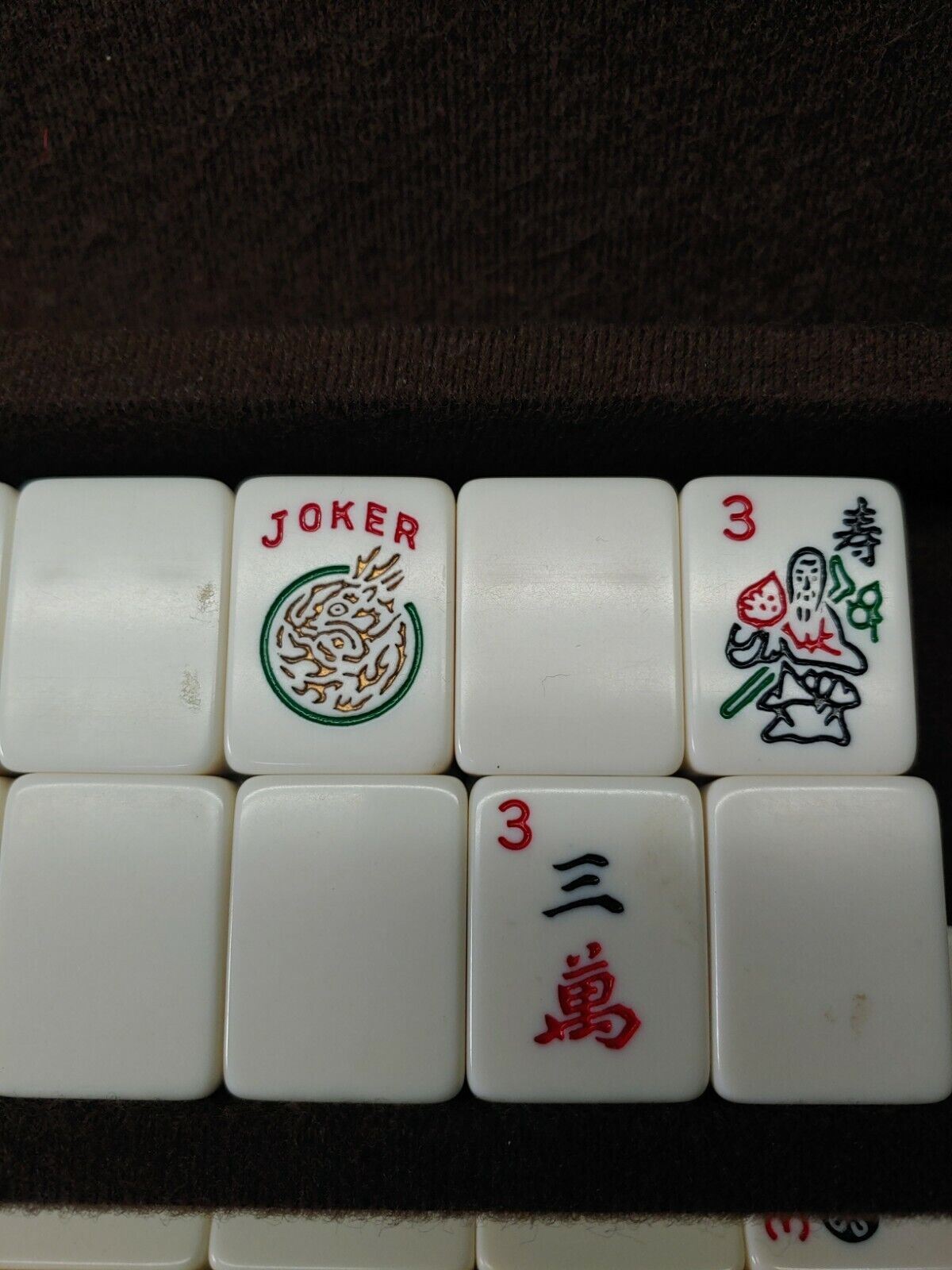 Vintage MAH JONGG Mahjong 166 White Tiles - 5 Rack Game - Cardinal