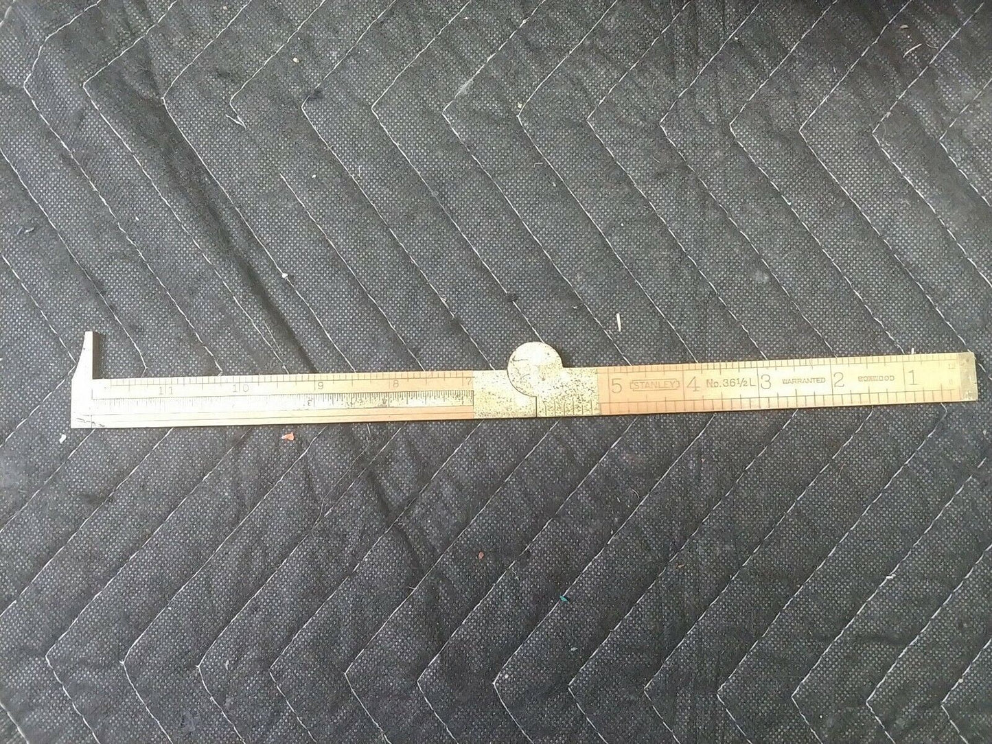 Early Stanley No. 36 1/2 Folding Caliper Boxwood Rule Vintage 12" Ruler Tool