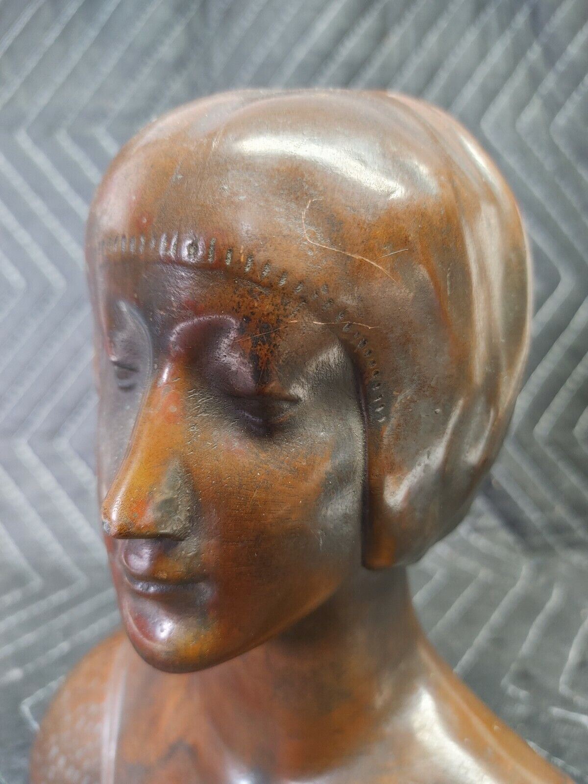 Antique Copper Clad Art Deco 9" Bust - Eleanor of Aragon - Francesco Laurana